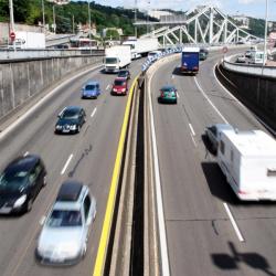 [L'autoroute A7 au niveau de La Mulatière]