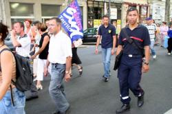 [Manifestation des pompiers et des services technico-administratifs du SDIS]