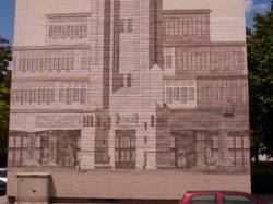 Quartier des Etats-Unis : mur peint "Cité industrielle"