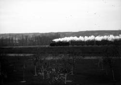 [Un train en rase campagne]