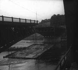 Destruction des ponts de Lyon : pont de la Mulatière vu depuis le pont SNCF