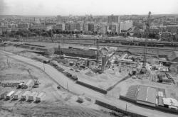 [Préparation du terrain pour la construction de la nouvelle gare de Lyon Part-Dieu]
