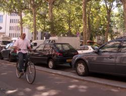 Rue de la Part-Dieu : piste cyclable et cyclistes