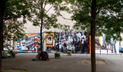 Ilot d'Amaranthes : mur peint par Eduardo Kobra sur le thème de l'immigration