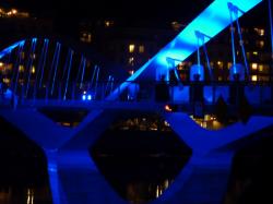 Le pont Schuman le soir de son inauguration