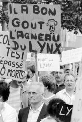 [Manifestation contre la prolifération du lynx dans l'Ain]