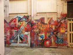 Rue des Tables Claudiennes : Fresque en cour