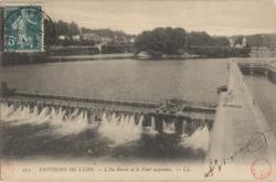 Environs de Lyon. - L'Ile-Barbe et le Pont suspendu