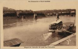 Un Dimanche à l'Ile Barbe. - Départ de l'Abeille du quai des Célestins