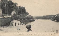 L'Ile Barbe, vue de l'Ile et du Pont prise en amont
