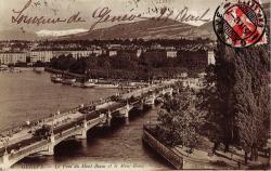 Genève. - Le Pont du Mont-Blanc et le Mont-Blanc