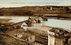 Avignon (Vaucluse). - Le Pont St-Bénézet sur le Rhône (XIIe siècle)