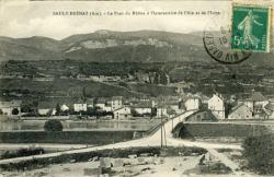 Sault-Brénaz (Ain). - Le pont du Rhône à l'intersection de l'Ain et de l'Isère