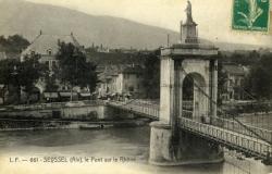 SEYSSEL (Ain), le pont sur le Rhône