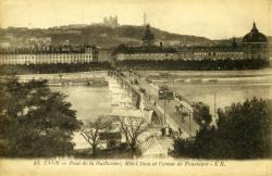 Lyon. - Pont de la Guillotière, Hôtel Dieu et Coteau de Fourvière
