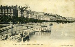 Lyon. - Vue sur le Rhône, le Quai Saint-Clair