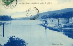 Givors (Rhône). - Le Rhône et la Place de la Liberté