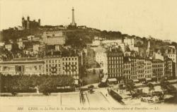 Lyon. - Le Pont de la Feuillée, la rue Octavio-May, le Conservatoire et Fourvière