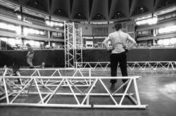 [Palais des Sports de Gerland. Préparatifs pour la comédie musicale "Napoléon", avec Serge Lama]