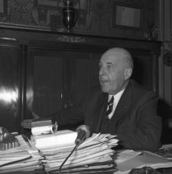 Louis Pradel, maire de Lyon à l'Hôtel de Ville