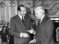 [Le Premier ministre Jacques Chirac en visite à Lyon]