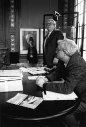 [Institut Lumière. Conférence de presse avec Bertrand Tavernier et Bernard Chardère]