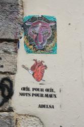 Tag papier, rue Claude Pouteau, Lyon 1er