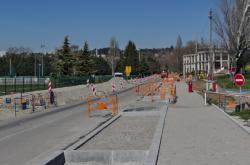 Campus de la DOUA, avenue Pierre de Coubertin en travaux, 2020, Villeurbanne