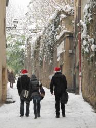 [Montée du Gourguillon sous la neige]