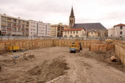 Construction de l'immeuble de l'OPAC du Rhône rue Félix Brun