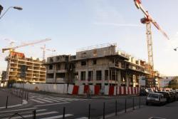 Construction de l'immeuble de l'OPAC du Rhône rue Félix Brun