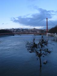 Crue de la Saône, depuis le Pont Bonaparte, Lyon 2e