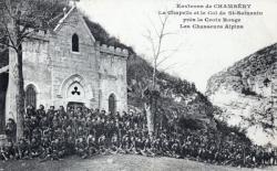 Environs de Chambéry. - La chapelle et le col de St-Saturnin près de la Croix Rouge. - Les Chasseurs Alpins