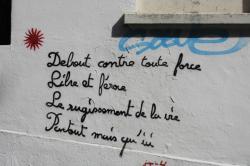 Tag poème, montée Saint-Sébastien, Lyon 1er, Rhône