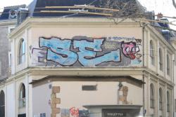 Tag peint, angle de la rue Aimé Boussange et de la rue d'Austerlitz, Lyon 4e, Rhône