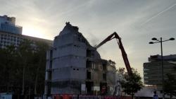 Destruction du bâtiment M+M, rue docteur Bouchut, Lyon 3e.