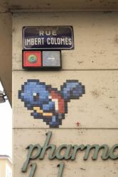 Icône-pixels style, signé Mifamosa, rue Jacques Imbert-Colomès Lyon 1er, Rhône