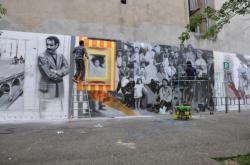 Mur peint, Eduardo Kobra, place Mazagran, Lyon 7e