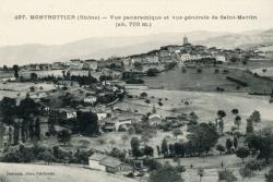 Montrottier (Rhône). - Vue panoramique et vue générale de Saint-Martin (alt. 700 m.)