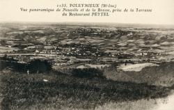 Poleymieux (Rhône). - Vue panoramique de Neuville et de la Bresse, prise de la Terrasse du restaurant Peytel