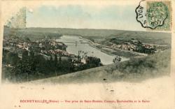 Rochetaillée (Rhône). - Vue prise de Saint-Romain, Couzon, Rochetaillée et la Saône
