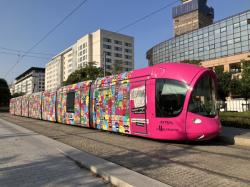 Tram customisé  "Villeurbanne  2022, Capitale de la Culture française""