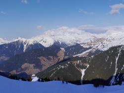 Station de ski Arêches-Beaufort, vue sur le Mont-Blanc, Savoie