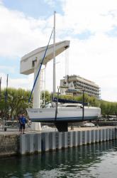 Manoeuvre d'un bateau, Aix-les-Bains, Savoie