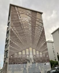 Quartier des Etats-Unis : mur peint "Abattoirs de La Mouche"