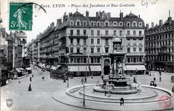 Lyon. - Place des Jacobins et Rue Centrale