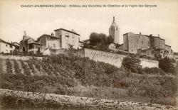 Chazay-d'Azergues (Rhône). - Château des Vicomtes de Châtillon et la Vigne des Garçons