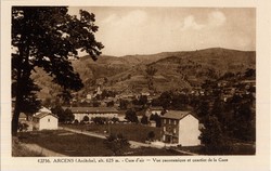 Arcens (Ardèche), alt. 625 m. - Cure d'air. - Vue panoramique et quartier de la Gare