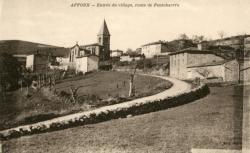 Affoux (Rhône). - Entrée du village, route de Pontcharra