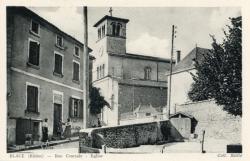 Blacé (Rhône). - Rue centrale. - Eglise